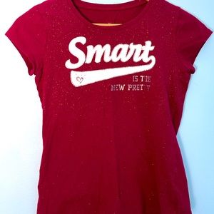 Justice T-shirt Size 10: “Smart is the New Pretty”